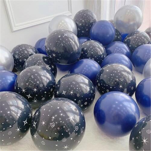 10inch Outer Space Theme Party Astronaut Starry Sky Black Latex Balloon Party Boy Kids Birthday Party Decor Favors helium global