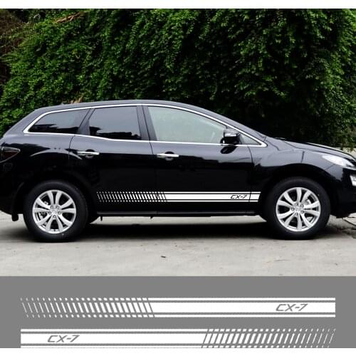 2Pcs/lot Auto Door Side Vinyl Decor Stickers For Mazda CX7 CX-7 Car Sport Stripe Decals Racing Styling Exterior Car Accessories