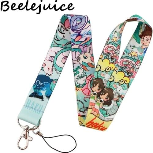24pcs Cartoon girl Guardian Lanyard Keys Phone Holder Funny Neck Strap With Keyring ID Card DIY Animal webbing ribbons Hang Rope