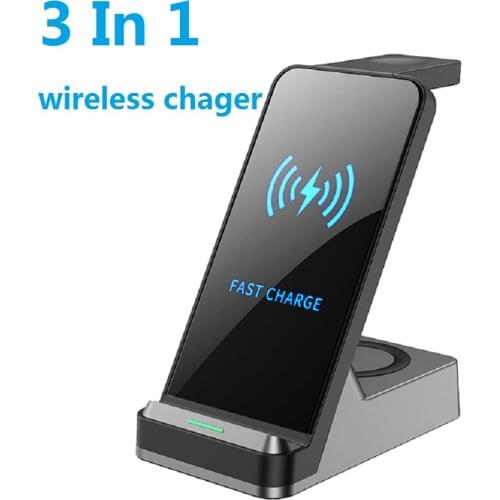 3 In 1 Wireless Charger For Iphone 11/XS/X/Airpods pro/Iwatch 5/4 Fast Charge Wireless Charge Stand For Samsung S10/Bud/Watch