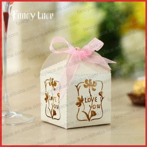50pcs Rose Flower Candy Boxes Paper Gift Bags Chocolate Packing Boxes Birthday Wedding Event Decoration Supplies