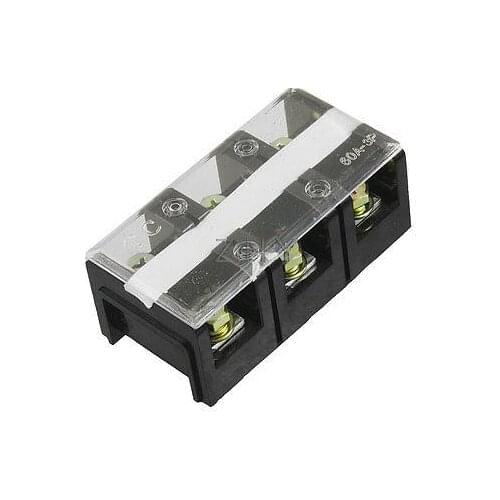 600V 60A Double Row 3 Positions Screw Barrier Terminal Block