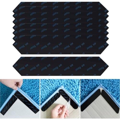 8PCS/SET Carpet Holder Rug Grippers Anti Slip Mat Rug Carpet Clip Anti Curling Rug Tape Grippers Floor Mat Gripping Sticker