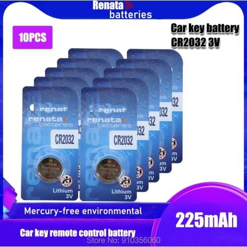 RENATA 2020 Promotion Sale 10pcs 3V CR2032 CR 2032 Watch Clock Batteries Button Coins Pilas Calculator Lithium Battery