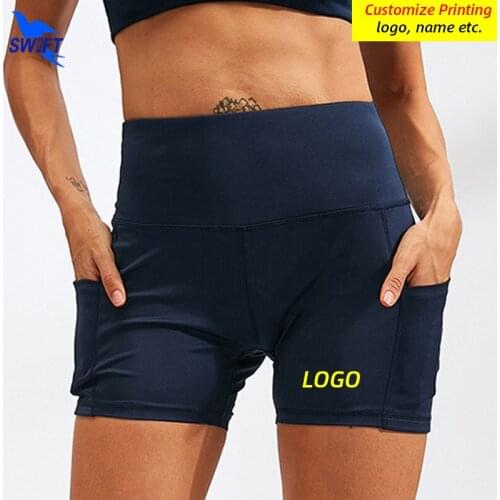 Quick Dry Women Push Up Yoga Shorts with Pocket High Waist Cycling Sports Short Tights Gym Fitness Running Short Pants Customize