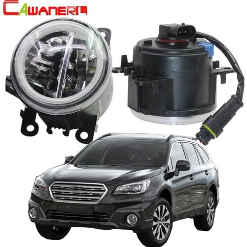 Cawanerl 2 Pieces Car 4000LM LED Bulb H11 Fog Light + Angel Eye Daytime Running Light DRL 12V For Subaru Outback 2010 2011 2012