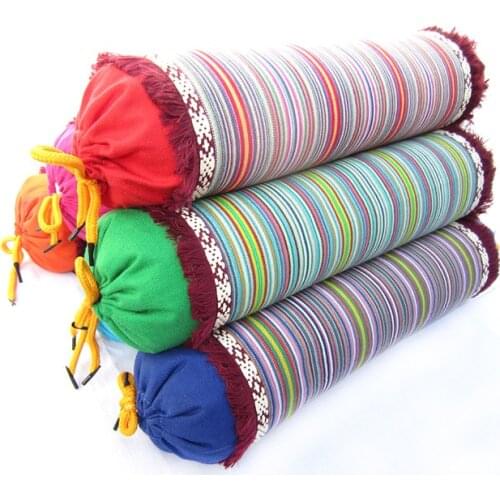 Cylindrical pillow candy Cervical care pillow new coarse cotton buckwheat hull physiotherapy traction neck pillow washable jacke