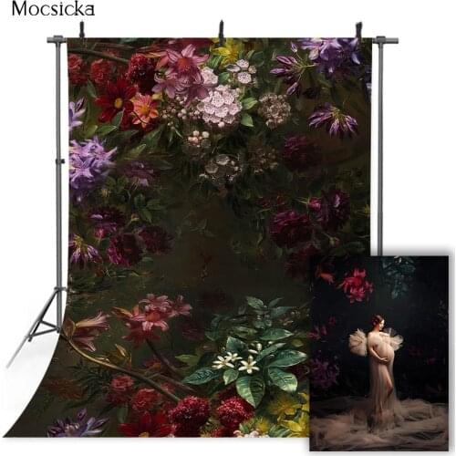 World Masterpiece Oil Painting Floral Backdrop for Photography Pregnancy Art Girl and Womens Background for Photo Studio Props