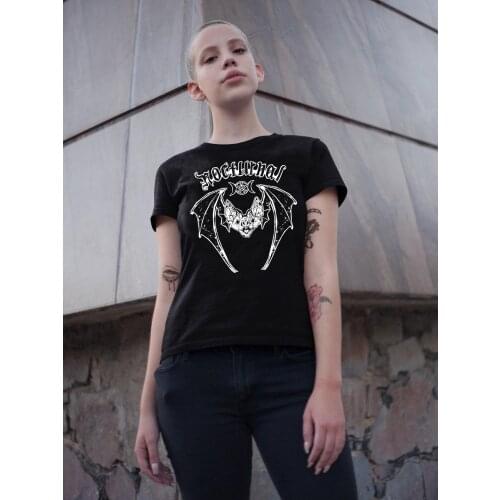 Gothic Nocturnal bats t-shirt funny women graphic 100% Cotton street style grunge tumblr Fashion casual unisex tee top tshirts