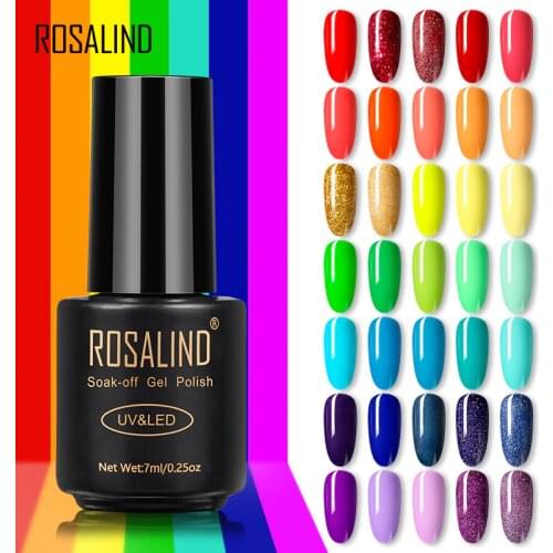 ROSALIND Rainbow Series Gel Nail Polish Spring into Summer Series All For Manicure Semi Permanent Soak Off Nail Art Design
