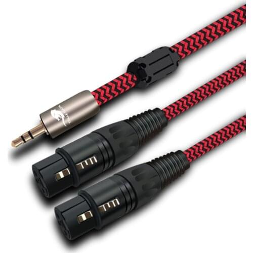 Premium Audio Cable Mini Jack 3.5mm to Dual XLR 3 Pin Female for Mixer Console Amp Headphone PC 3.5 OFC Cable 1M 2M 3M 5M 8M