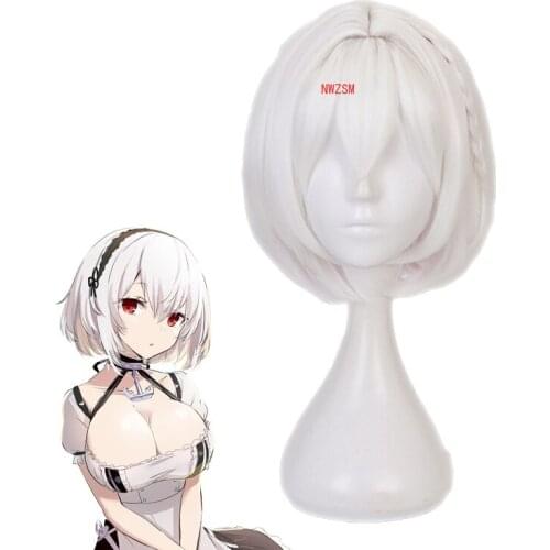 HMS Sirius Women Short Wig Cosplay Costume Game Azur Lane Heat Resistant Synthetic Hair Carnival Party Wigs