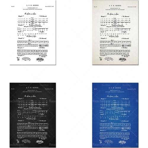 Impression de brevet de code Morse 1848, radio de bain turc, radio, télégraphe, code Morse, affiche de brevet