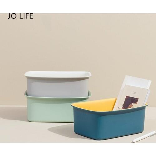 JO LIFE Home Office Book Magazine Stationary Storage Basket Desktop Nordic Sundries Snacks Container