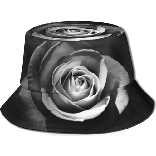 CINESSD Black Rose Unisex Casual Sun Hat Bucket Hat for Men Women Bob Hip Hop Caps Summer Fisherman Hat Panama