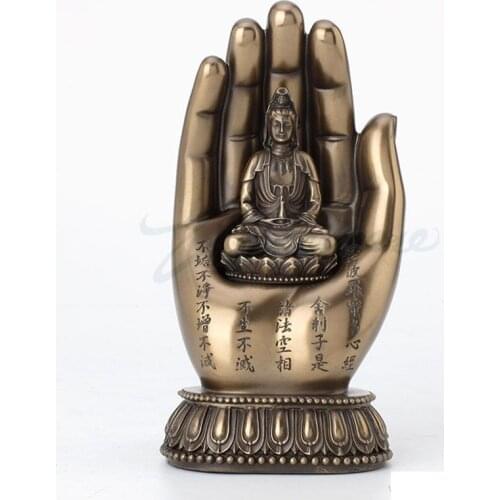 CREATIVE MODERN AVALOKITESHVARA ART SCULPTURE HAND BUDDHA STATUE RESIN CRAFTS HANDCRAFT DECORATIONS FOR HOME BIRTHDAY GIFT R3199