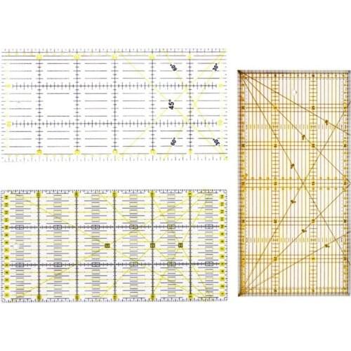 DIY Quilting Sewing Patchwork Foot Aligned Ruler Grid Cutting Tailor Craft Scale Patchwork Measuring Rule Sewing Accessories