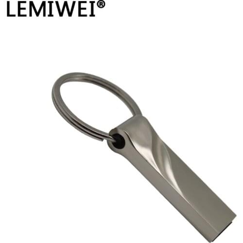 Mini Metal USB Flash Drive 64GB 32GB 16GB 8GB Real Capacity Flash Disk Silver Memory Stick USB 2.0 Pendrive With Keychain