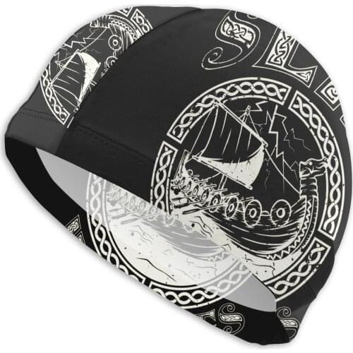 Mens Norse Swim Cap Viking Sea Wolves Vikings Bath Caps Swimwear For Swimming Pools