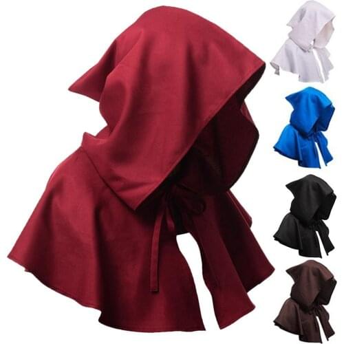 Men Cosplay Hat For Assassins Creed Halloween Unisex Medieval Hooded Short Shawl Cosplay Costume Party cap Witch Hat Women