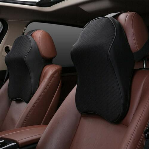 Car Seat Headrest Pad 3D Memory Foam Pillow Head Neck Pain Relief Travel Neck Support Breathable Mesh Fabric Four Seasons