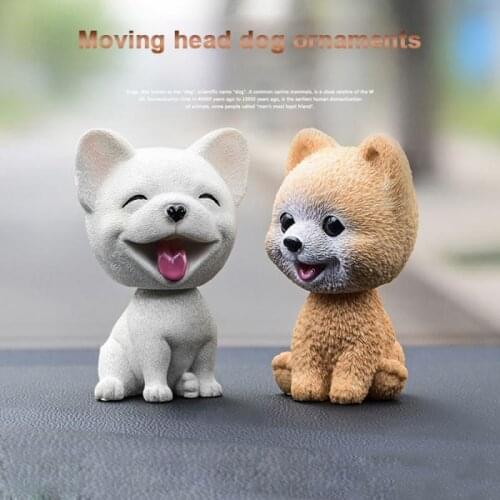 Resin Shaking Head Dog Car Ornaments Center Console Decoration Car Interior Accessories Auto Dashboard Nodding Puppy Toys