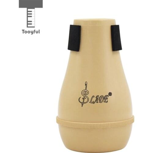 Tooyful Portable Mute Silenciador Para Trombone for Musical Instruments Practice ABS Plastic Wood Color