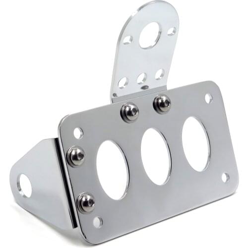 Aftermarket free shipping Motorcycle Chrome Custom Horizontal Vertical Side Mount License Plate Bracket 7"x 4" (18x10cm)