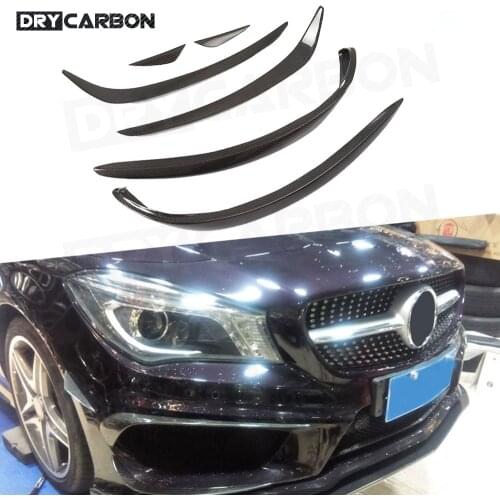 For Benz CLA Class W117 C117 CLA200 CLA220 2017 2018 Carbon Fiber Front Front Bumper Splitter Canards Car Body Kit