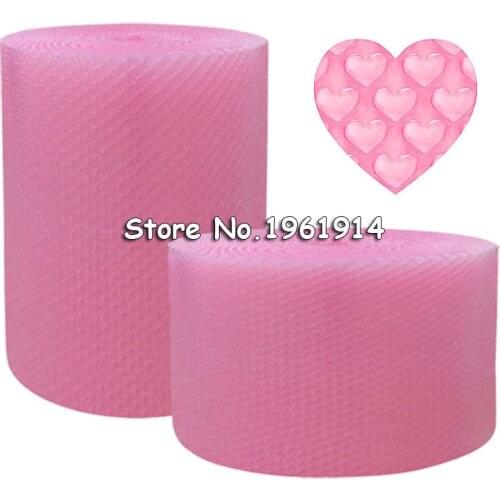 20cmx40m Pink Heart-shape mini Air Bubble Roll Party Favors And Gifts Packing Foam Roll Wedding Decoration Emballage Bulle Warp