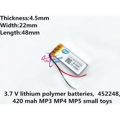 SD452248 Lithium polymer battery 452248 420mAh 3.7v lipo rechargeable battery
