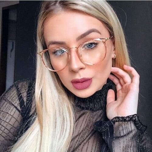 Sexy Transparent Round Glasses Frame Women Clear Lens Myopia Nerd Glasses Luxury Vintage Eyeglasses Optical Spectacle Frames