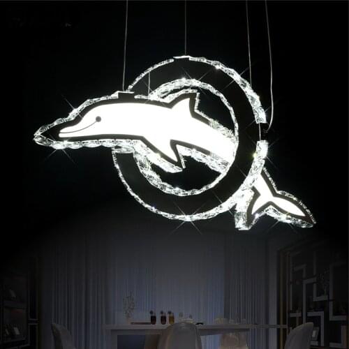 LED pendant lights creative personality dolphin children room light crystal lights clothing stores villa pendant lamp LU824439