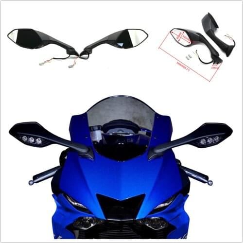 Motorbike Rear view Mirror LED Turn Signal For Yamaha YZF-R1 2015-19 YZF-R6 2017 Aftermarket free shipping motorcycle parts