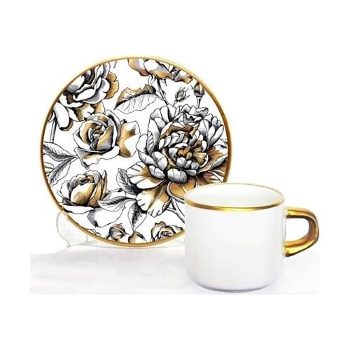 Focus Turkish Coffee Set 12 Pieces Rose Brown