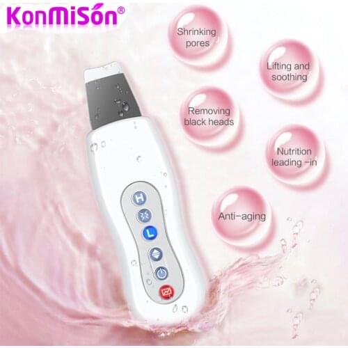 Ultrasonic Skin Scrubber Cleaning Face Cleanser Acne Remover Facial Lifting Massager Ultrasound Skin Care Peeling Clean Machine