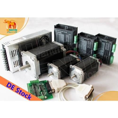 EU FREE! Wantai 3Axis Stepper Motors 425oz-in&1600oz-in Dual Shaft+Drivers DQ860MA& DQ542MA Imaging