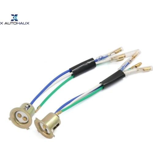 X Autohaux 2 Pcs 3 Wires Motorcycle Scooter Headlight Head Lamps Socket Holder Adapter Fit for CG125 JH70 DY100