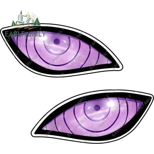 EARLFAMILY 13cm x 10.2cm for Rinnegan Ninja Eyes Creativite Car Stickers Vinyl Car Wrap Refrigerator Windows Scratch-Proof Decor