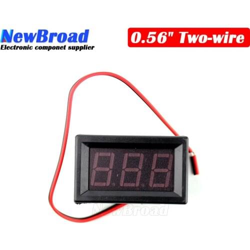 1PCS Red/Blue/Green LED Panel Mini Digital Two-wire Voltmeter DC 5V To 120V voltage tester volt meter for car 0.56"