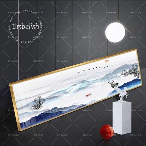 1 Pieces Sun Deers And Mountaints Beautiful Landscape Wall Art Pictures For Living Room Posters Home Decor HD Canvas Paintings