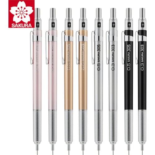 1pcs SAKURA XS-303 Metal Rod Anti-broken Core Drawing Automatic Pencil 0.3mm / 0.5mm Not Easy To Break Sketch Hand-drawn Comics