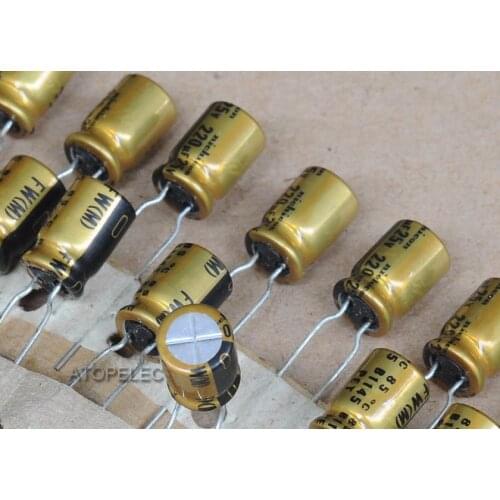 10pcs Nichicon FW 220uF/25V Electrolytic Capacitors Hi-Fi Audio