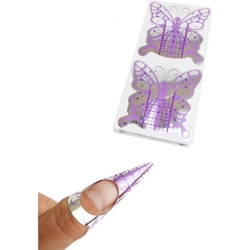 100 Pcs/Lot French Nail Form Tips Nail Extension Art Tools 20 Designs Acrylic Curve False Nails Art DIY Guide Forms Manicure Set