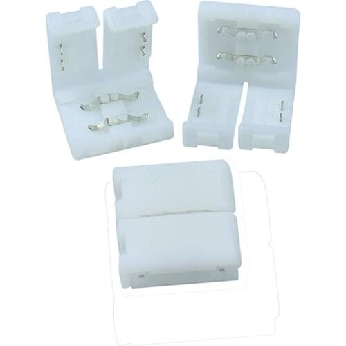 20pcs 8mm 2pin solderless PCB FPC Connector adapter fixtures lighting Gapless Connector for 3528 single color Light Strip