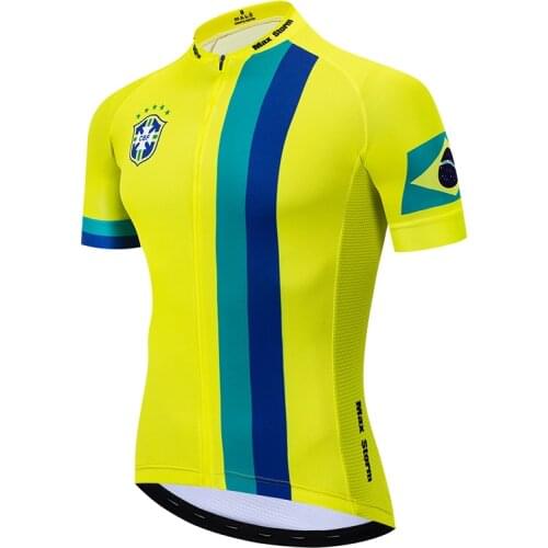 2020 Brazil New Team Cycling Jersey Customized Road Mountain Race Top max storm Reflective zipper 4 pocket