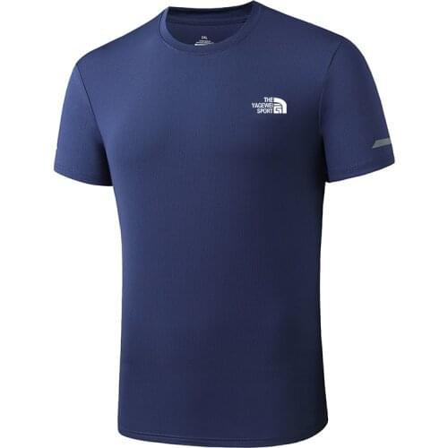 2021 Summer Men Sport T Shirt Quick Drying Gym Shirt Running Breathable Shirt Short Sleeve T-shirt Workout Outdoor Fishing Tops