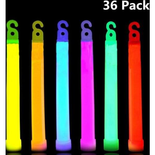 36 Ultra Bright Glow Sticks Plus - Bulk Pack Industrial Grade - 6 Inch Waterproof Glow Stick - 12 Hour Duration - Mixed