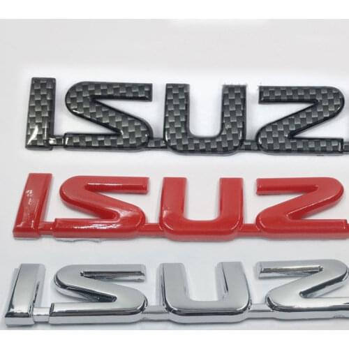 3D Silver Logo For Isuzu Chrome Emblem Badge Car Rear Trunk Lid Sign Nameplate Decoration Sticker