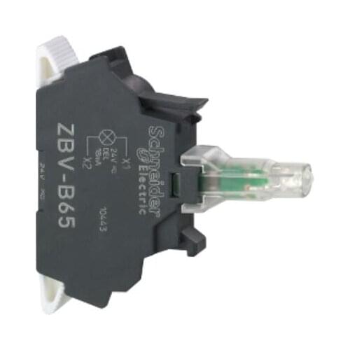 4pcs ZBVB65 Light block for head Ø22, blue, integral LED, spring clamp terminal, 24 V AC/DC